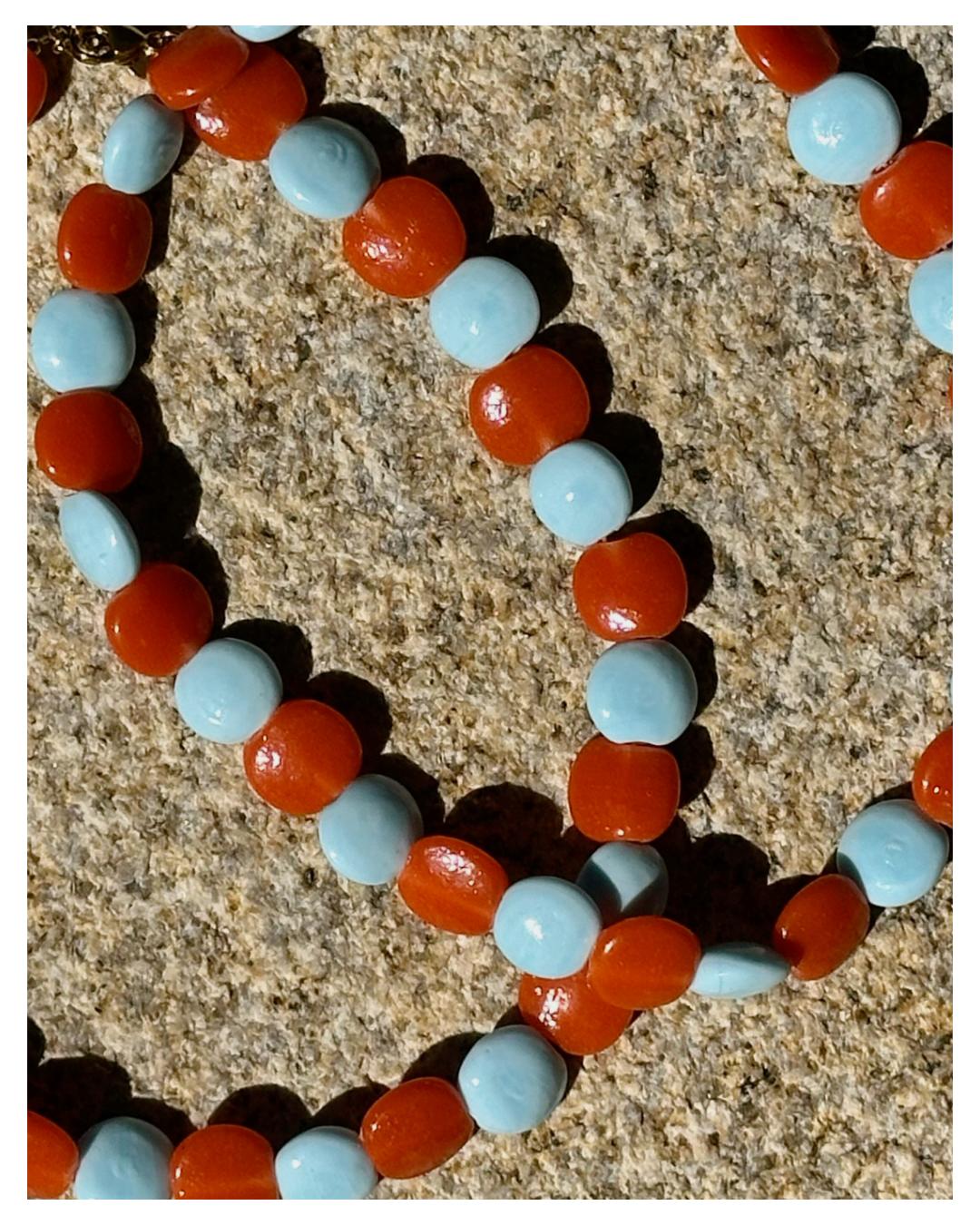 Peach Foam Beaded Necklace