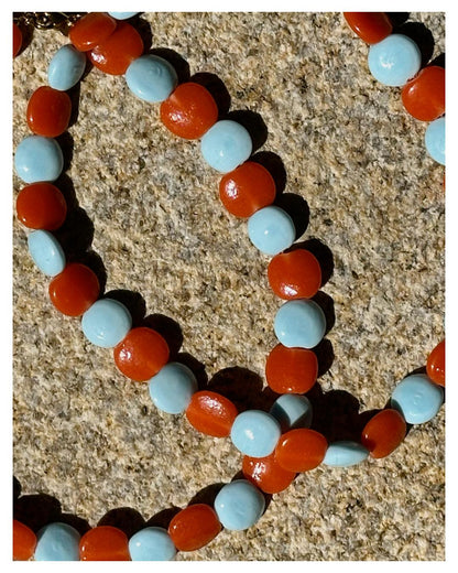 Peach Foam Beaded Necklace