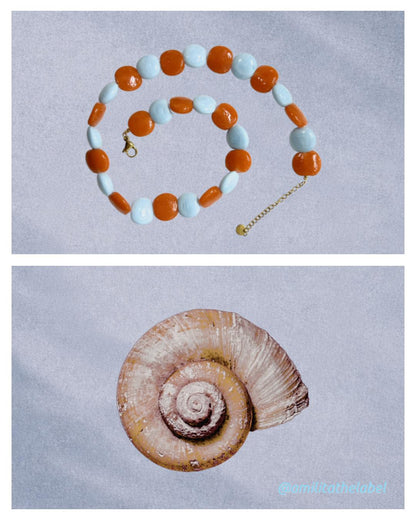 Peach Foam Beaded Necklace