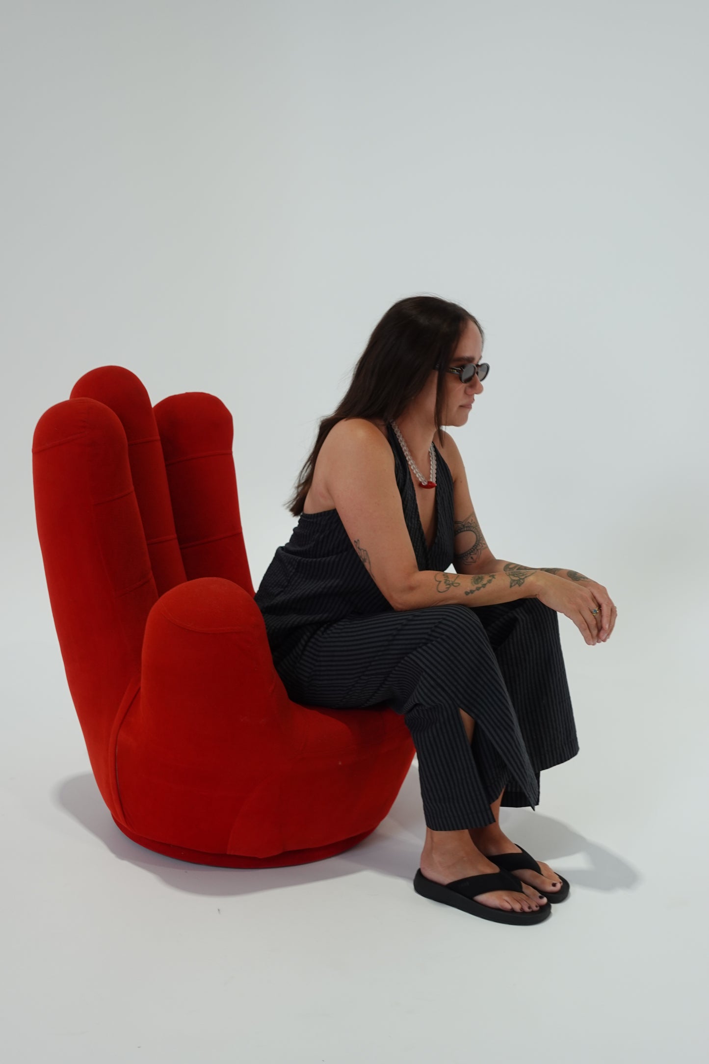 Wrap Top - Charcoal Stripe