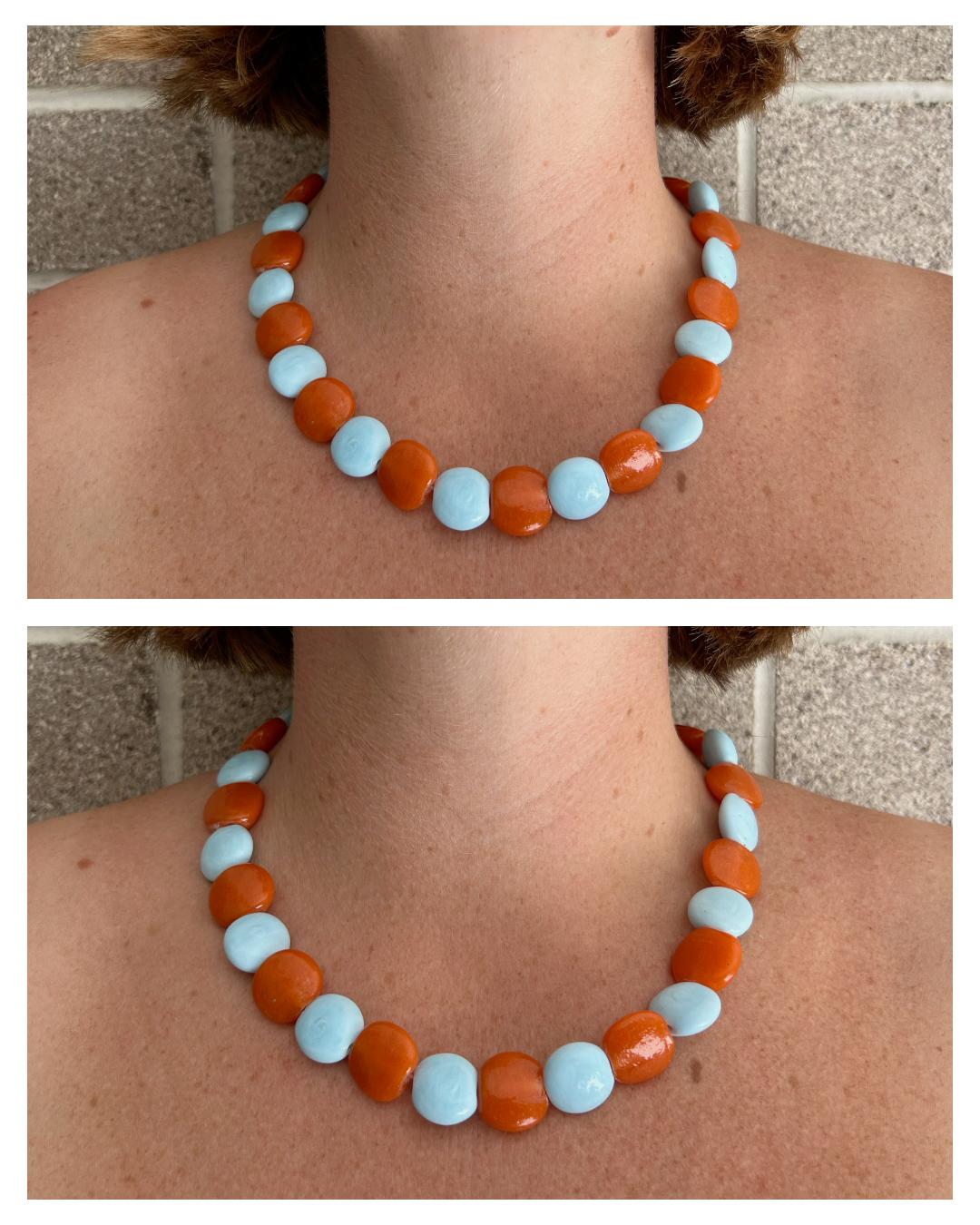 Peach Foam Beaded Necklace