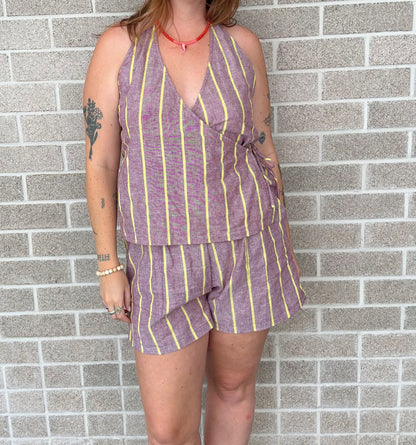 Sangria Stripe Shorts