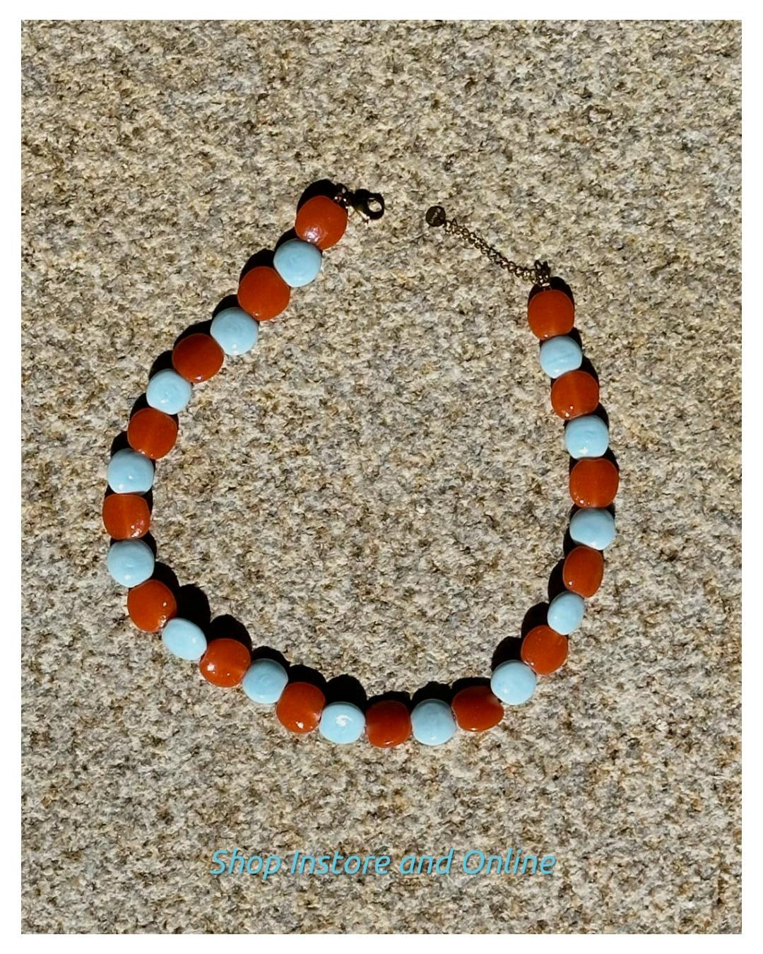 Peach Foam Beaded Necklace