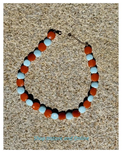 Peach Foam Beaded Necklace