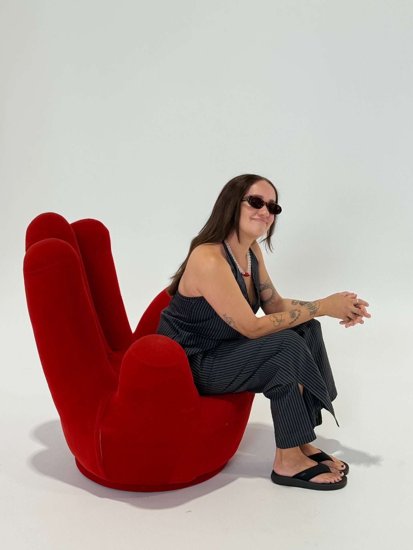 Split Pants - Charcoal Stripe