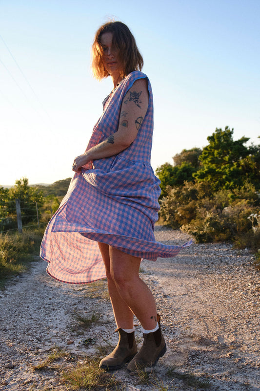 Pansy Maxi Dress - Sunset Gingham