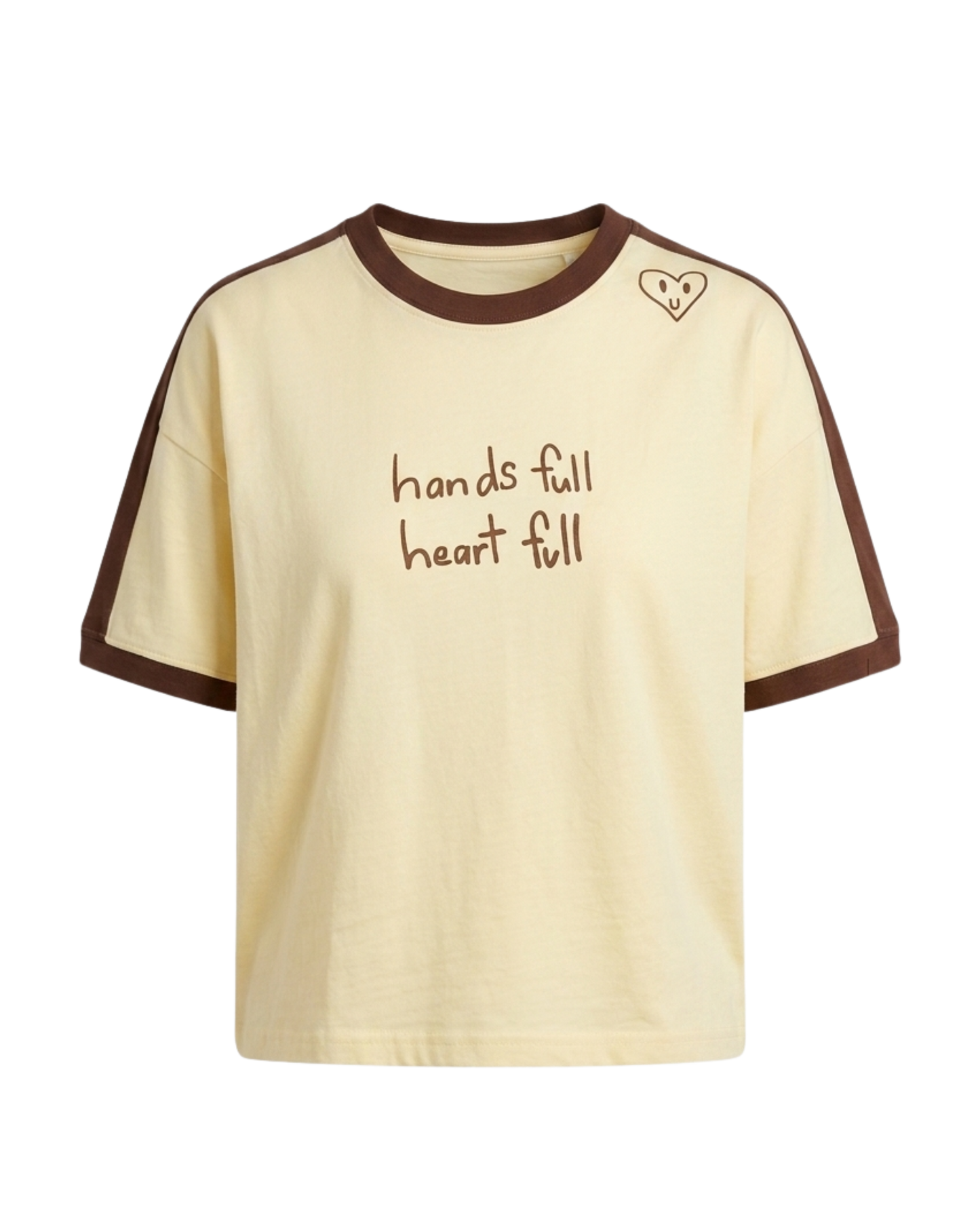 Heart Full Tee - Cream/Choc