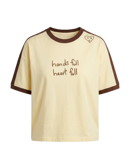 Heart Full Tee - Cream/Choc