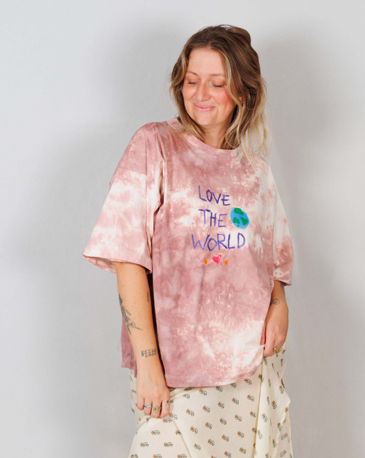 Adult Love the World Tee - Mulberry