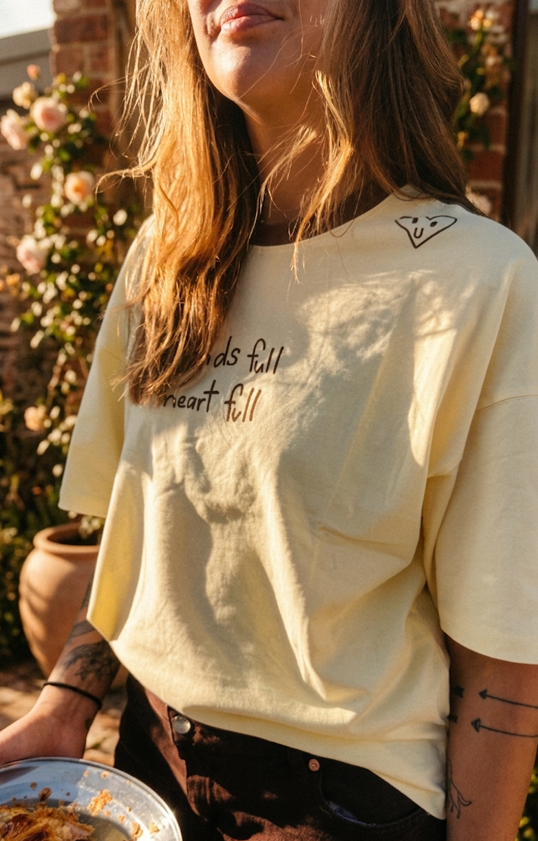 Heart Full Tee - Cream/Choc