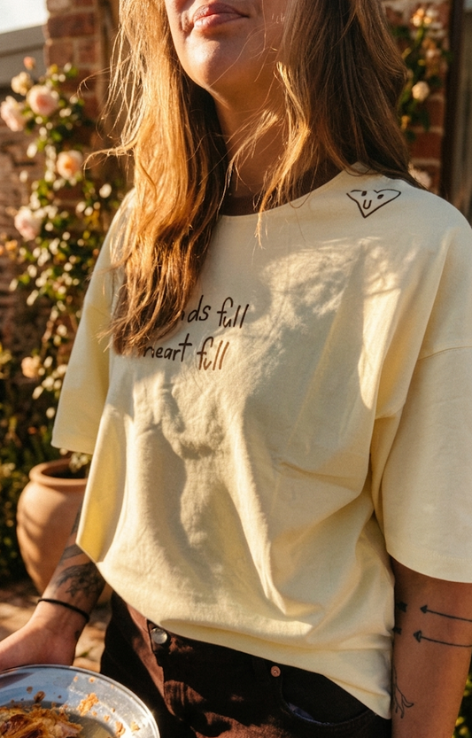Heart Full Tee - Cream/Choc