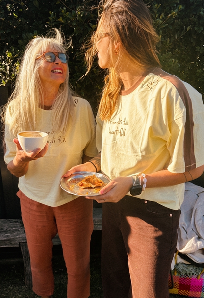 Heart Full Tee - Cream/Choc