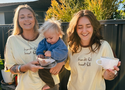 Heart Full Tee - Cream/Choc