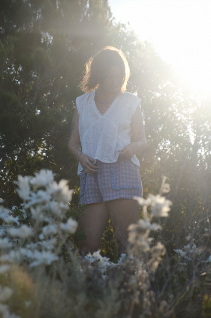 Pansy Peplum Top - White Broderie