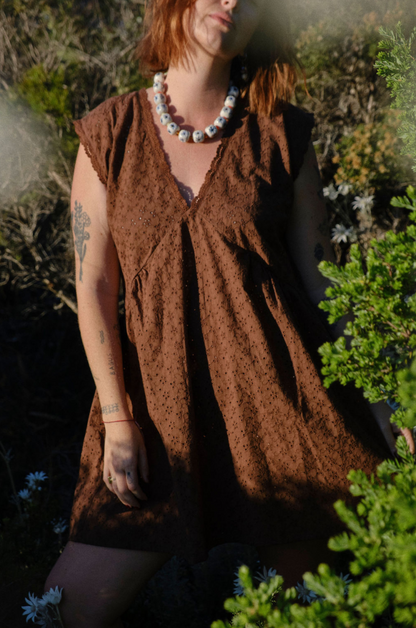 Pansy Mini Dress - Mustang Broderie