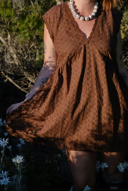 Pansy Mini Dress - Mustang Broderie