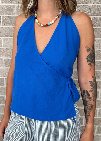 Cobalt Wrap Top
