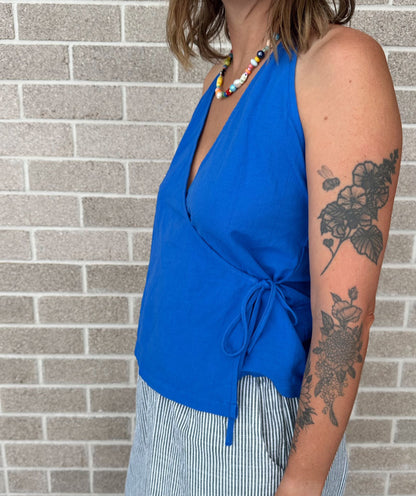 Cobalt Wrap Top