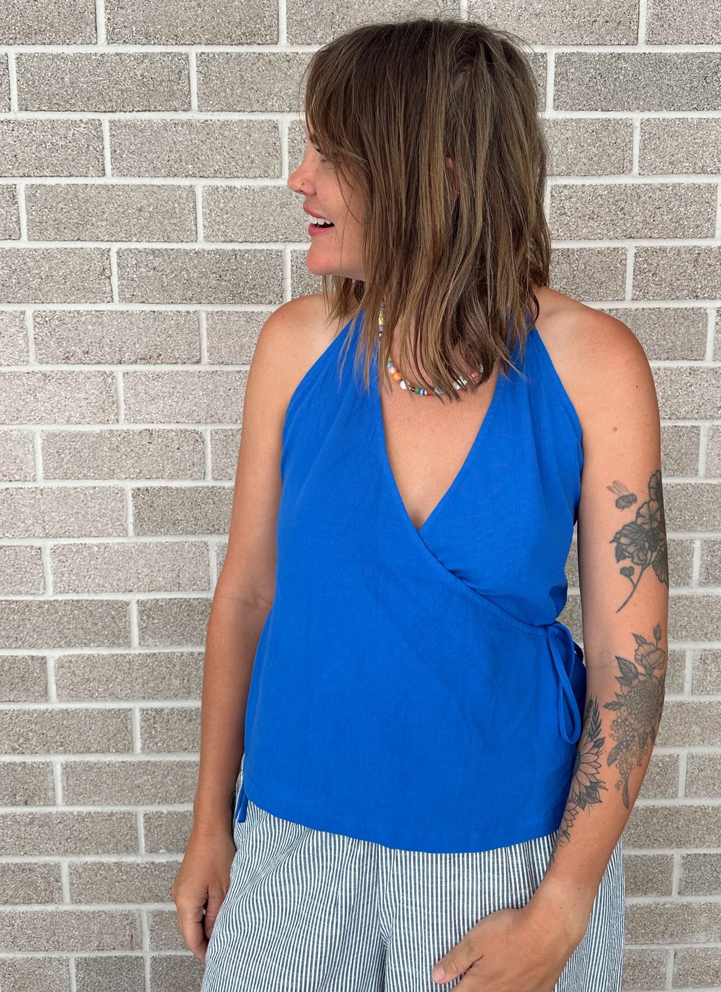 Cobalt Wrap Top