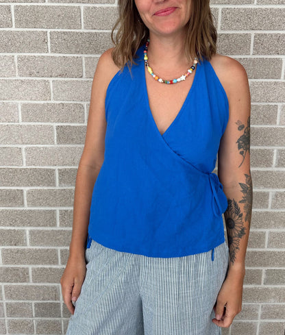 Cobalt Wrap Top