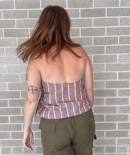 Sangria Stripe Wrap Top