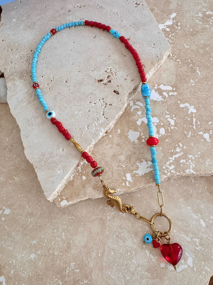 Unserious Seahorse Beaded Necklace