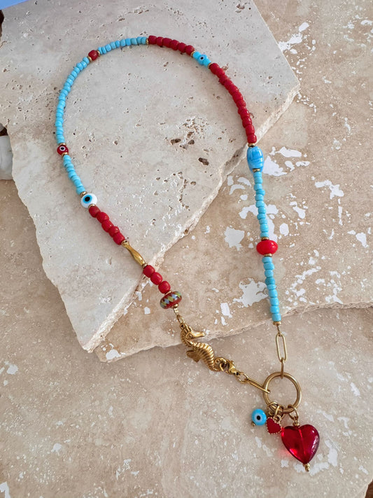 Unserious Seahorse Beaded Necklace